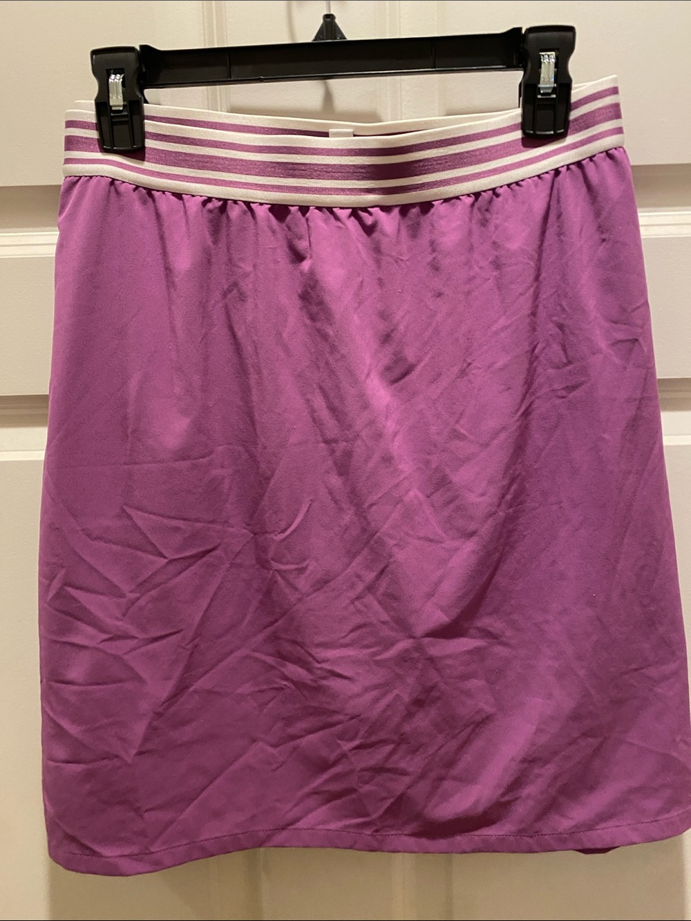 J. Jill Purple A-Line Skort with Striped Elastic Waistband